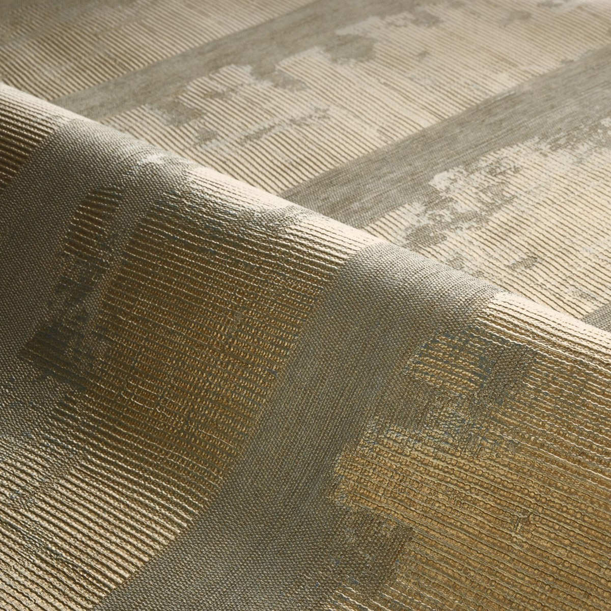 Papier peint Terre Cuite Nérikomi vert de gris doré - Cérame de Casamance AMB3| Réf. CAS-76102446