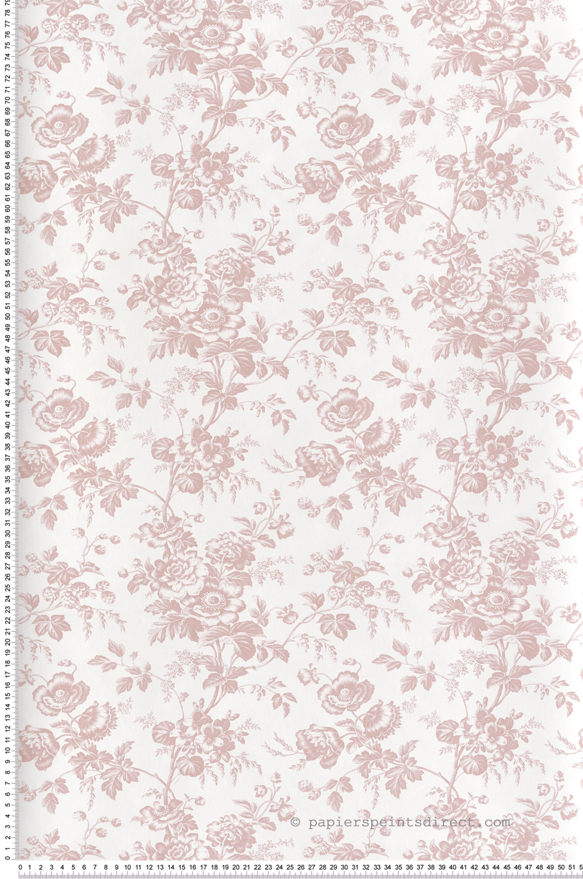 Papier peint Fleurs Anemone Vintage rose pâle - Toiles de York (Initiales) | Réf. INI-RT7874