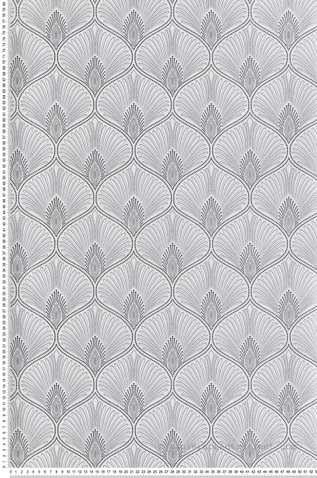 Papier peint Art Déco Diamant noir blanc argenté - Othello de Masureel | Réf. MAS-OTH207