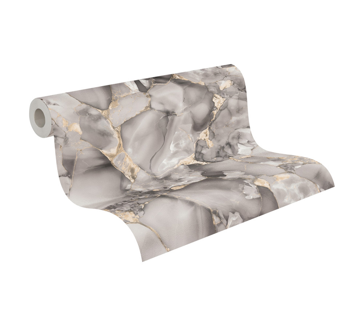 Papier peint Marbre Précieux gris doré - Pintwalls 3 d'A.S. Création ROLL | Réf. AS-790791