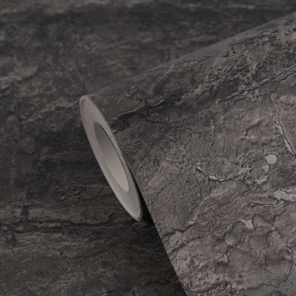 Papier peint Pierre Brute Minéral anthracite - Vibes & Styles d'A.S. Création AMB6| Réf. AS-791992