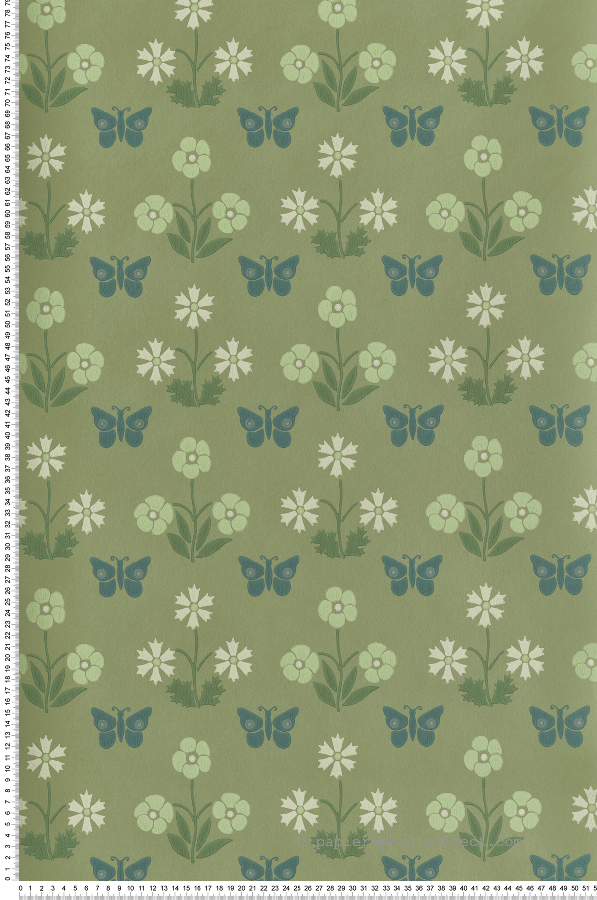Papier peint Fleuri Burges Butterfly Garden - National Trust Papers 4 de Little Greene | Réf. 0267BUGARDE