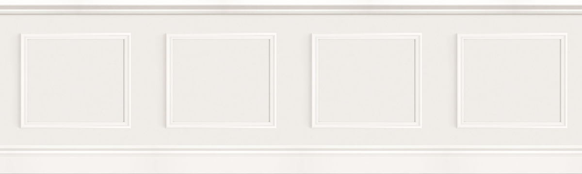 Papier peint Soubassement Bibliothèque Moulure Régulière blanc - Galons et Frises de Casadéco AMB4| Réf. GAFR200460255