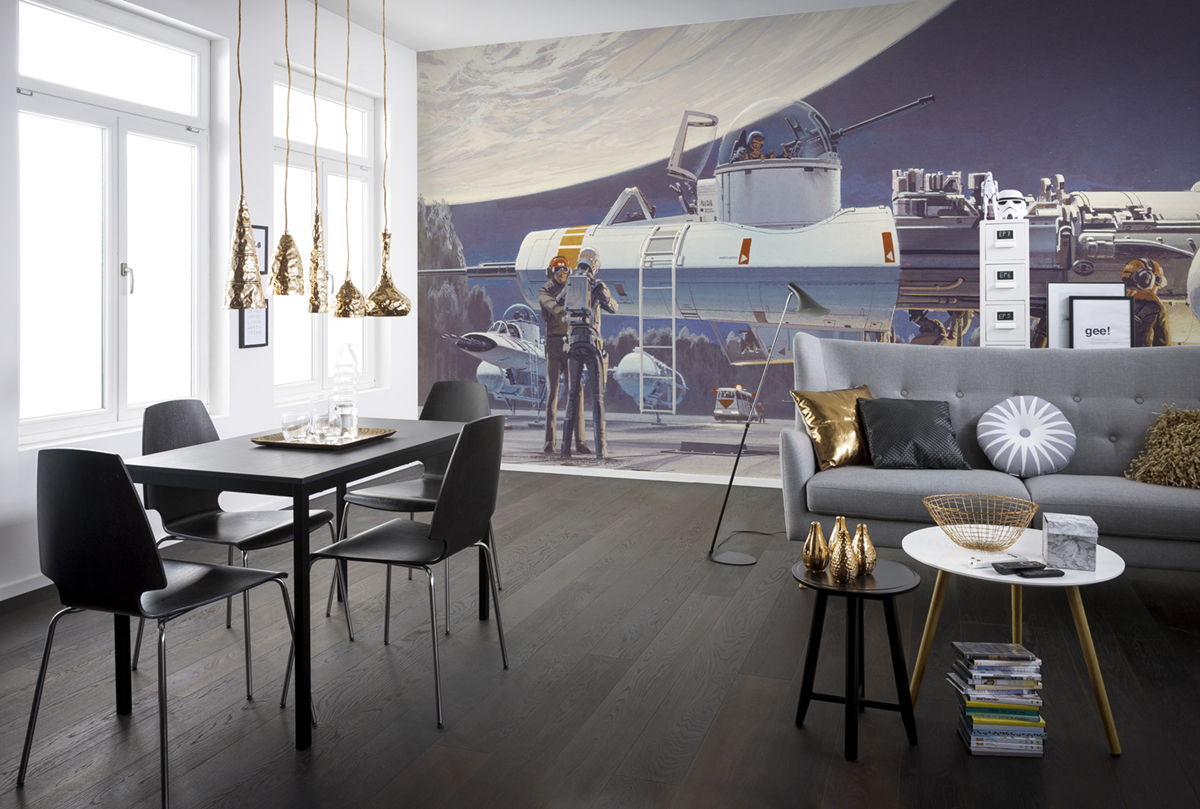 Papier peint Star Wars Classic RMQ Yavin Hangar - Papier peint Panoramique Komar