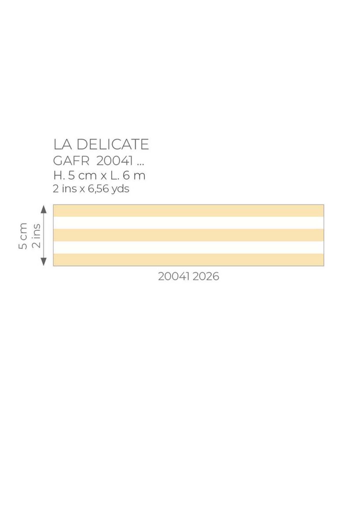 Galon Rayure Fine Délicate jaune pâle blanc - Galons et Frises de Casadéco AMB5| Réf. GAFR200412026