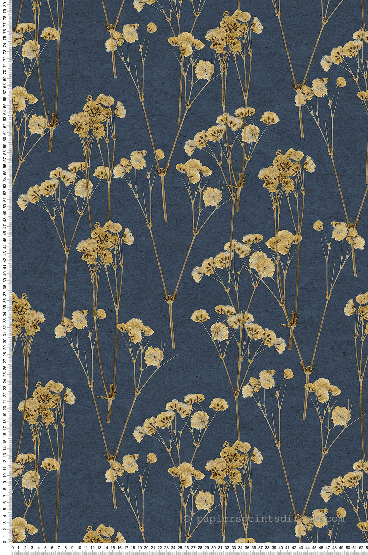 Papier peint Fleurs Séchées marine ocre - Herbier de Montecolino | Réf. MC-HE27243