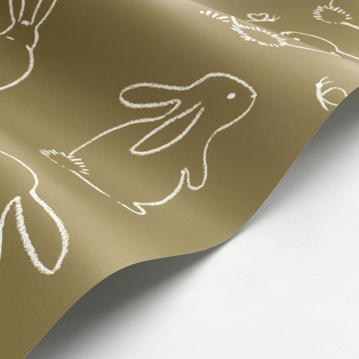 Papier peint Dessin Lapin vert kaki - Once Upon A Time de Casadéco AMBV | Réf. OUAT88387526