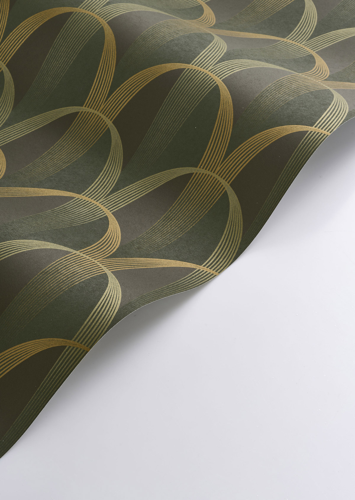 Papier peint Arche Entrée des Artistes kaki doré - Années Folles de Casadéco AMBV | Réf. ANFO201047264