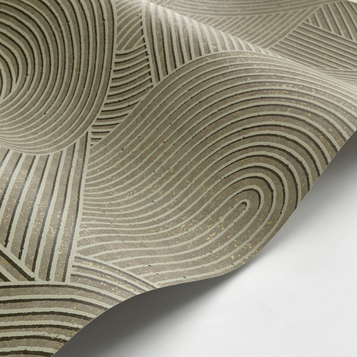 Papier peint Jardin des Pierres gris mousse - Kyoto de Casadéco AMB2 | Réf. KYTO88757921