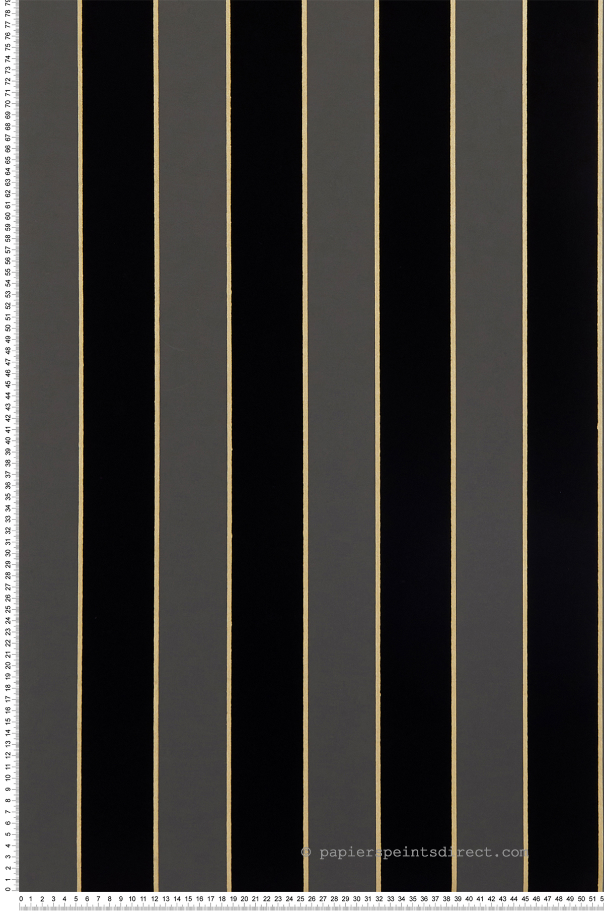Papier peint Rayure Velours noir doré - Regency Stripe d'Osborne & Little | Réf. OSB-W7780-20