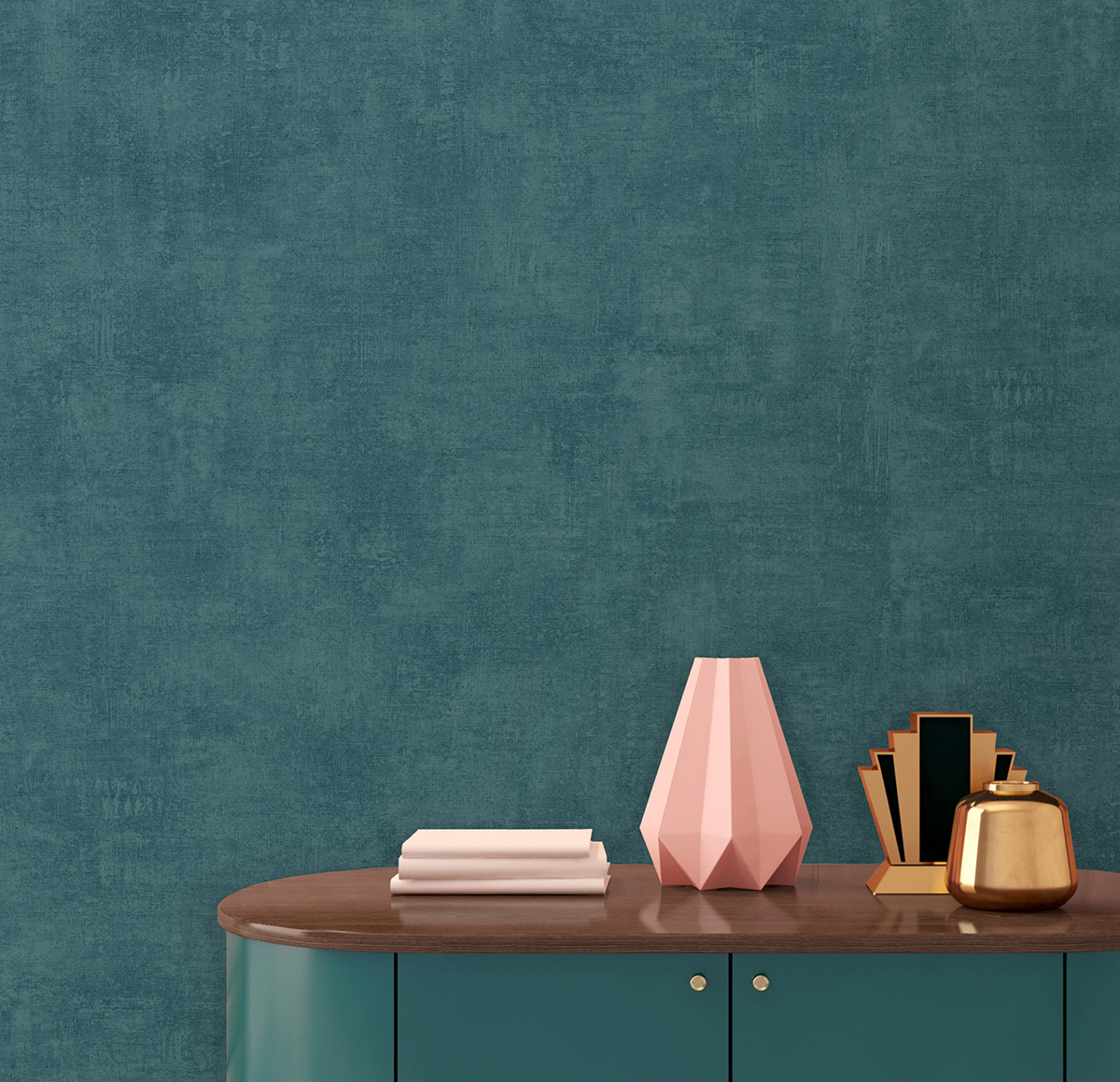 Papier Peint Uni Tissage Satiné bleu canard - Elégance d'Ugépa | Réf. UGP-A13724