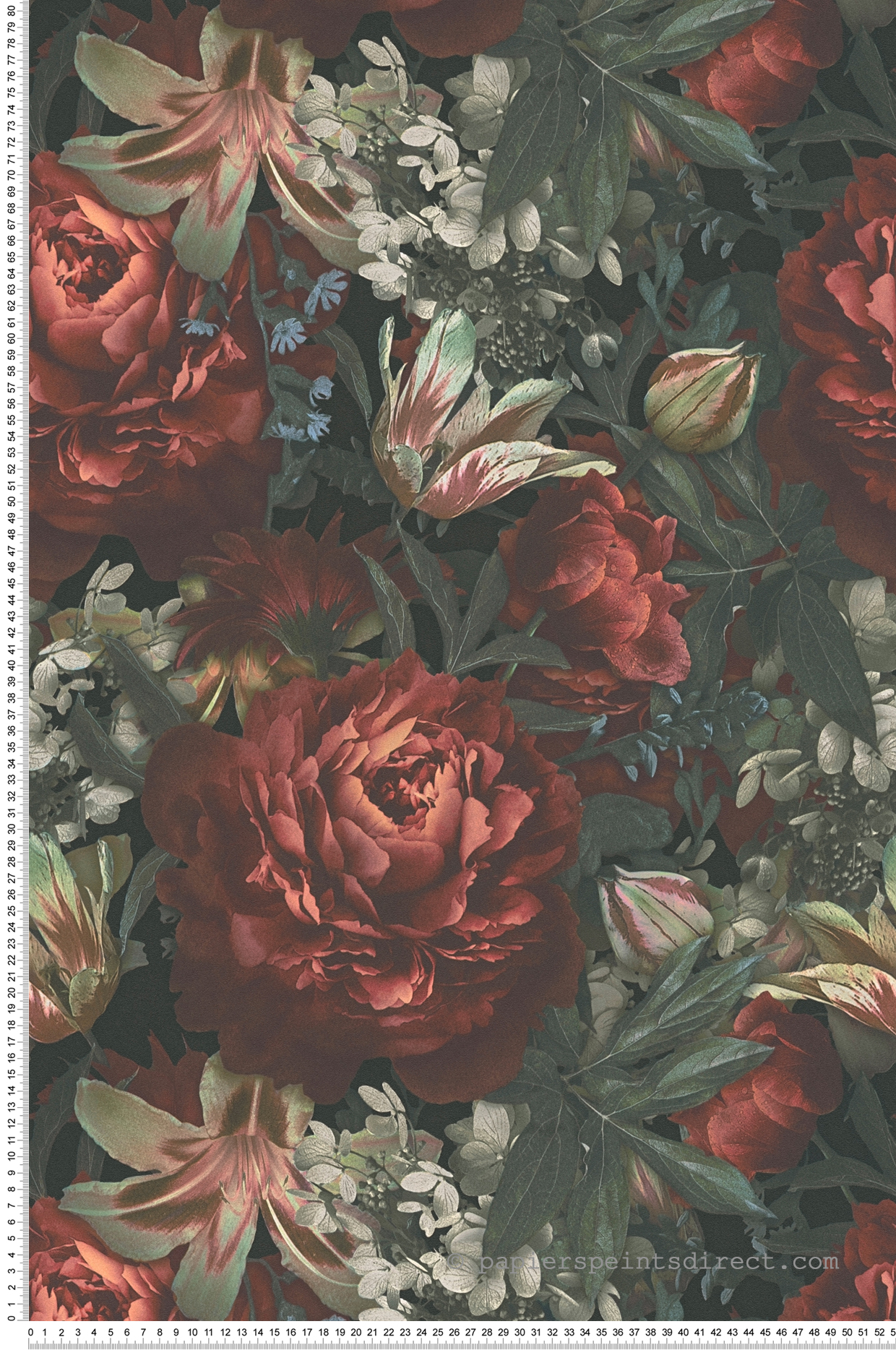 Papier peint Parfum Fleuri rouge noir - Pintwalls d'A.S. Création | Réf. AS-385091