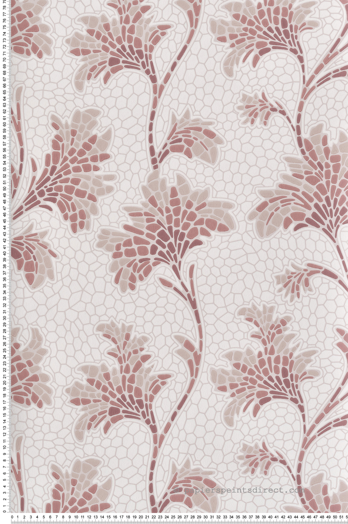 Papier peint Nature Mosaic Trail Blush - National Trust Papers 4 de Little Greene | Réf. 0267MOBLUSH