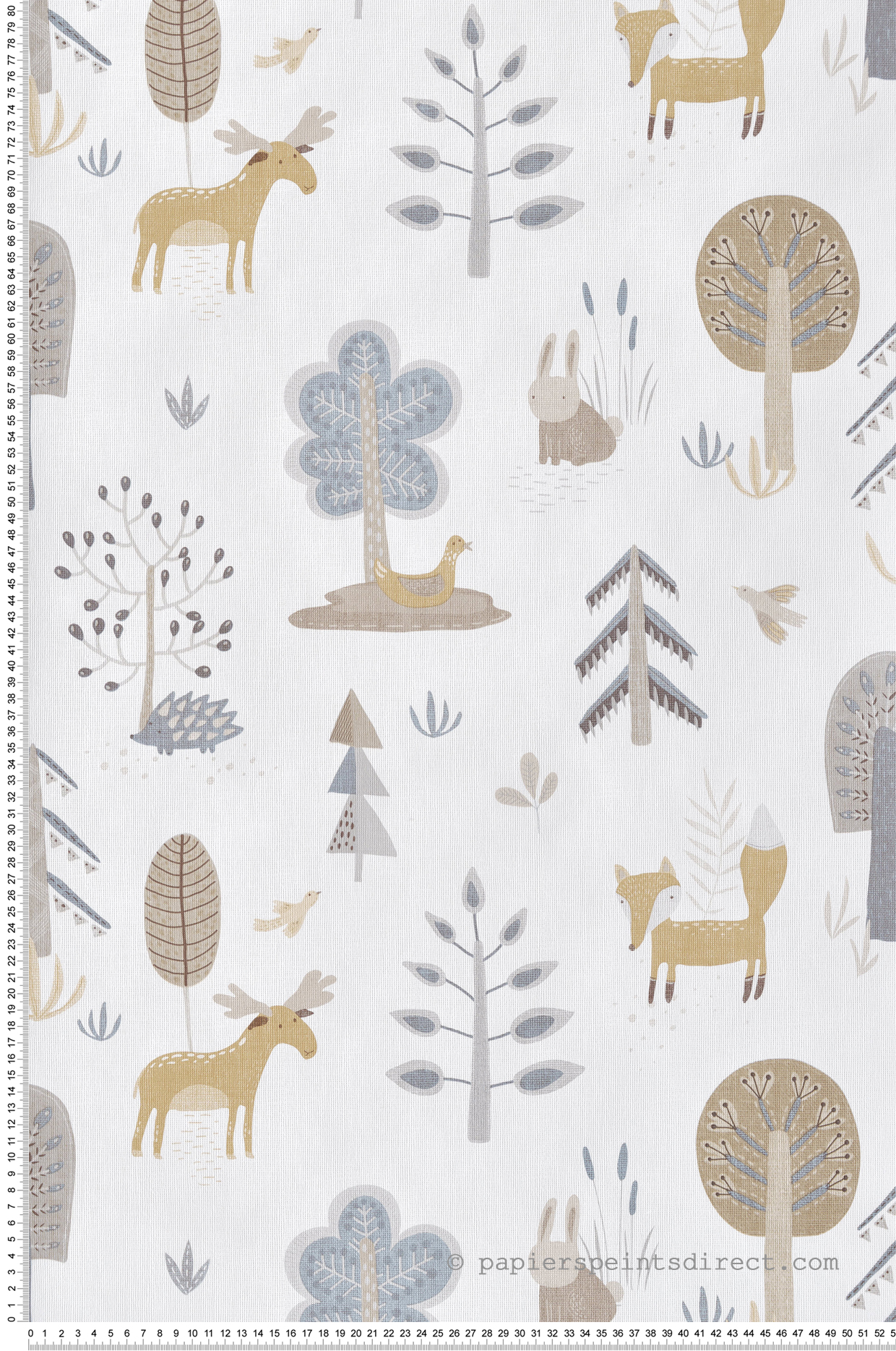 Papier peint Enfant Dans Les Bois bleu blanc - Babyland 2 de Lutèce | Réf. LTC-14803