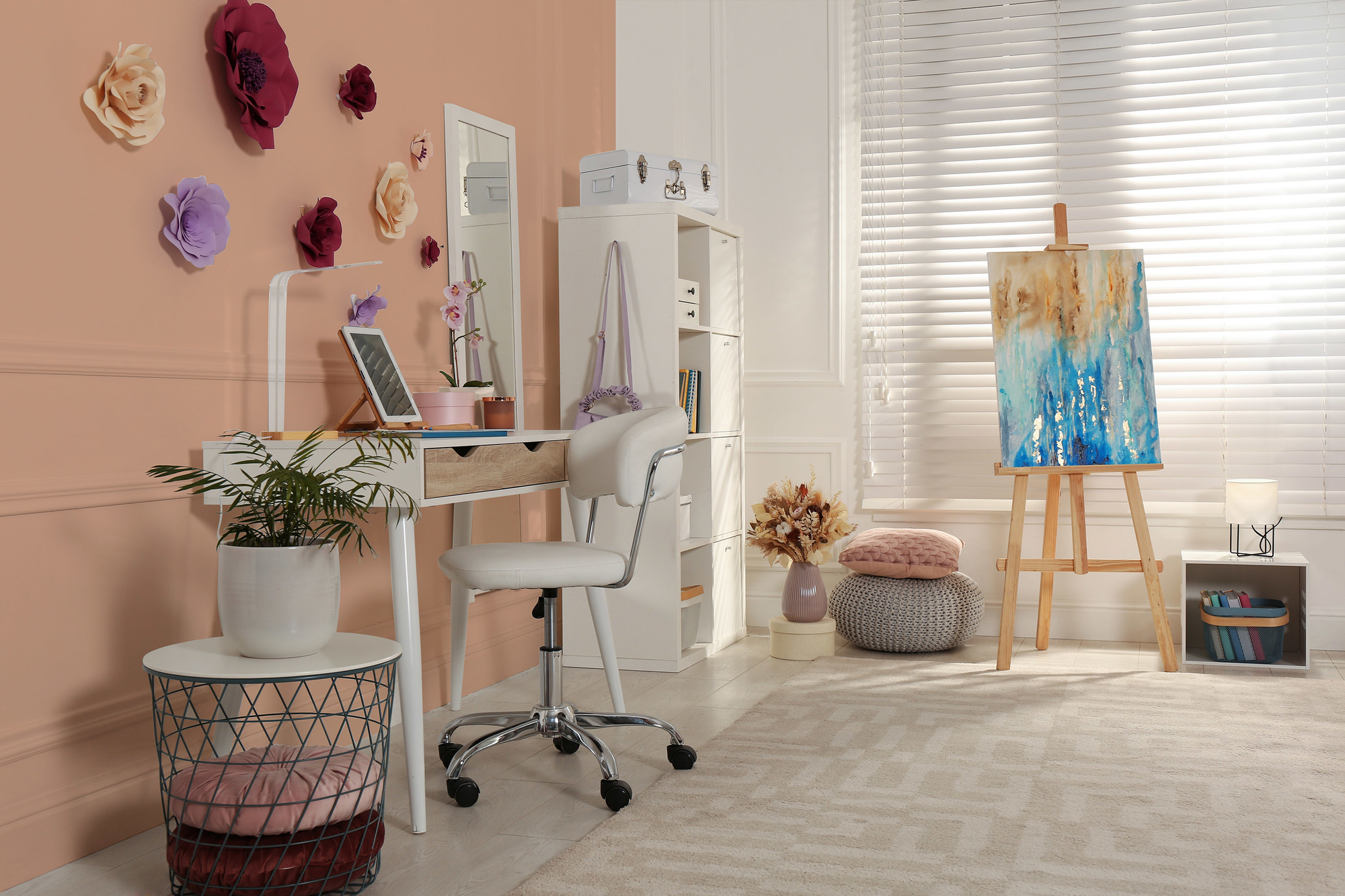 Image d'un pot de 1 litre de peinture Puro rose diverse apricot - c9012