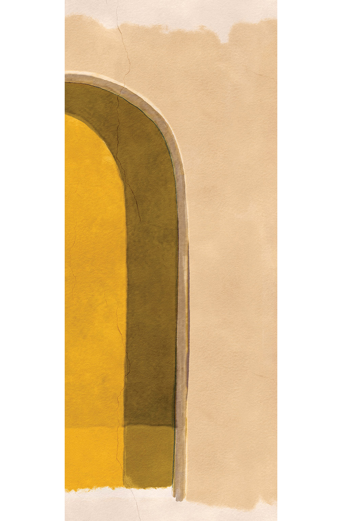 Papier peint panoramique Porte Alcove moutarde - B H260 - Terra de Masureel | Réf. MAS-DGALC1042-260