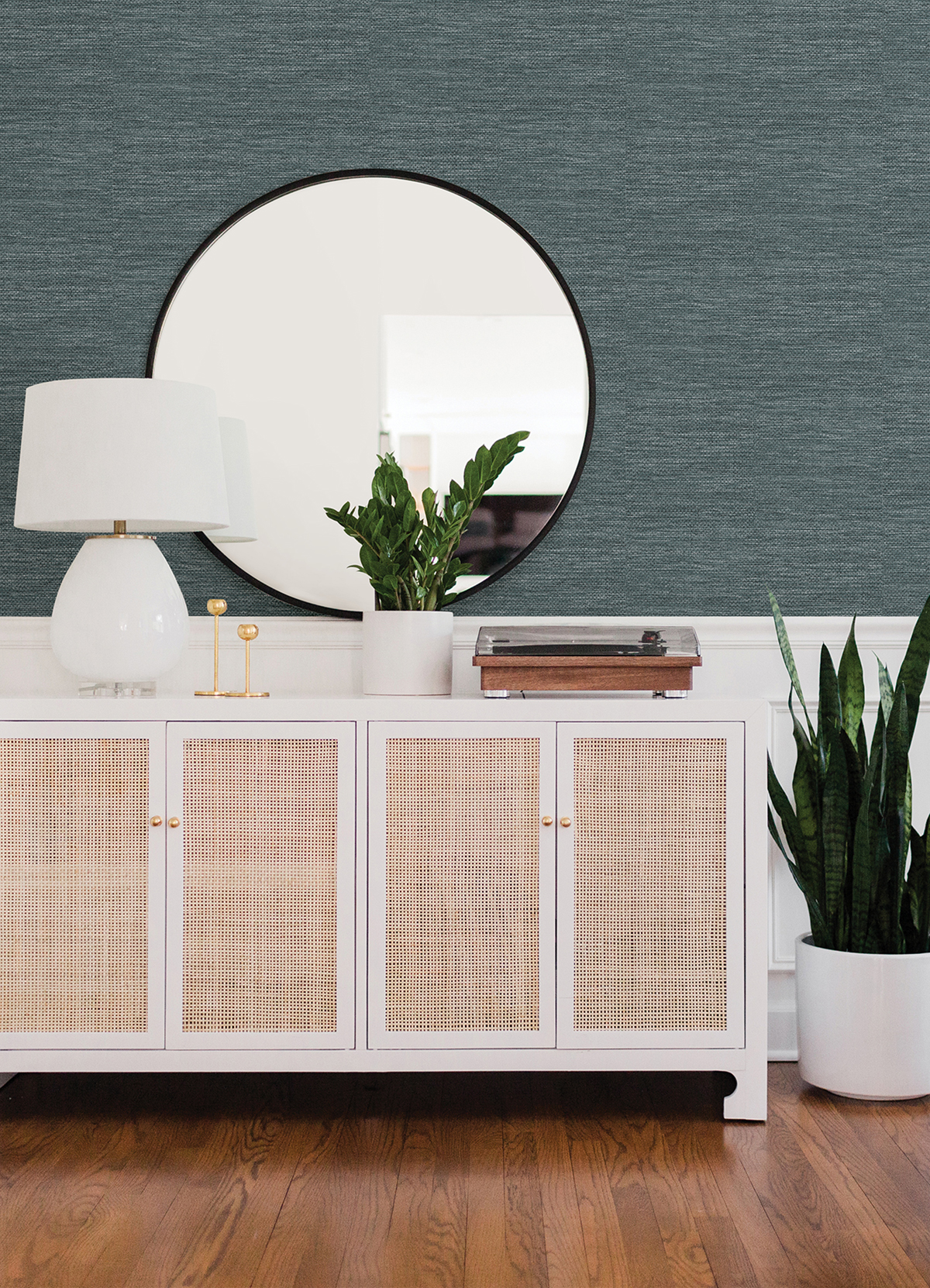 Papier peint Faux Uni Paille Japonaise Malin bleu - Delicatesse de Lutèce AMB2 | Réf. LTC-FD26559