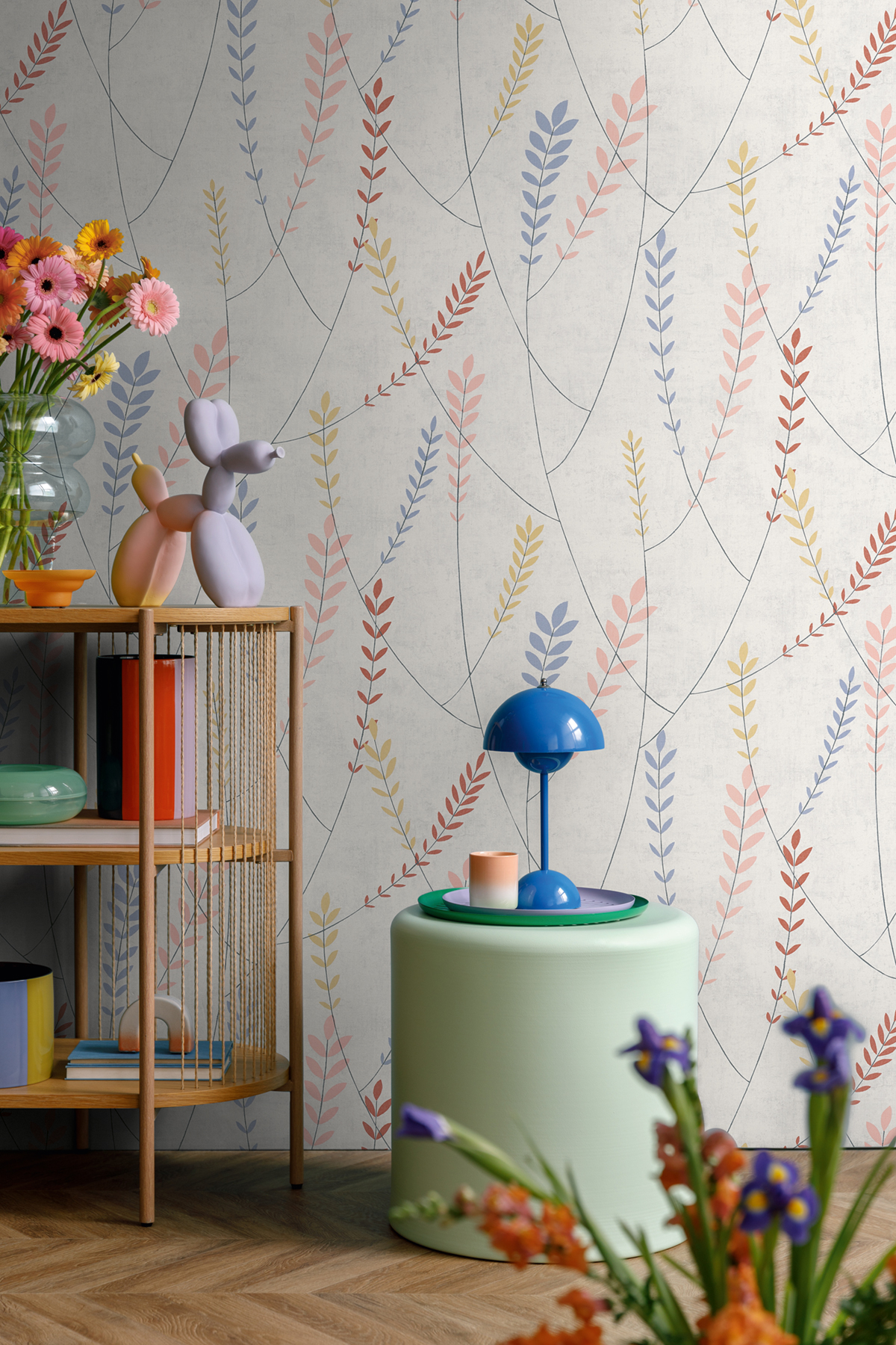 Papier peint Scandinave Plumeria multicolore - Nordic Feeling d'A.S. Création