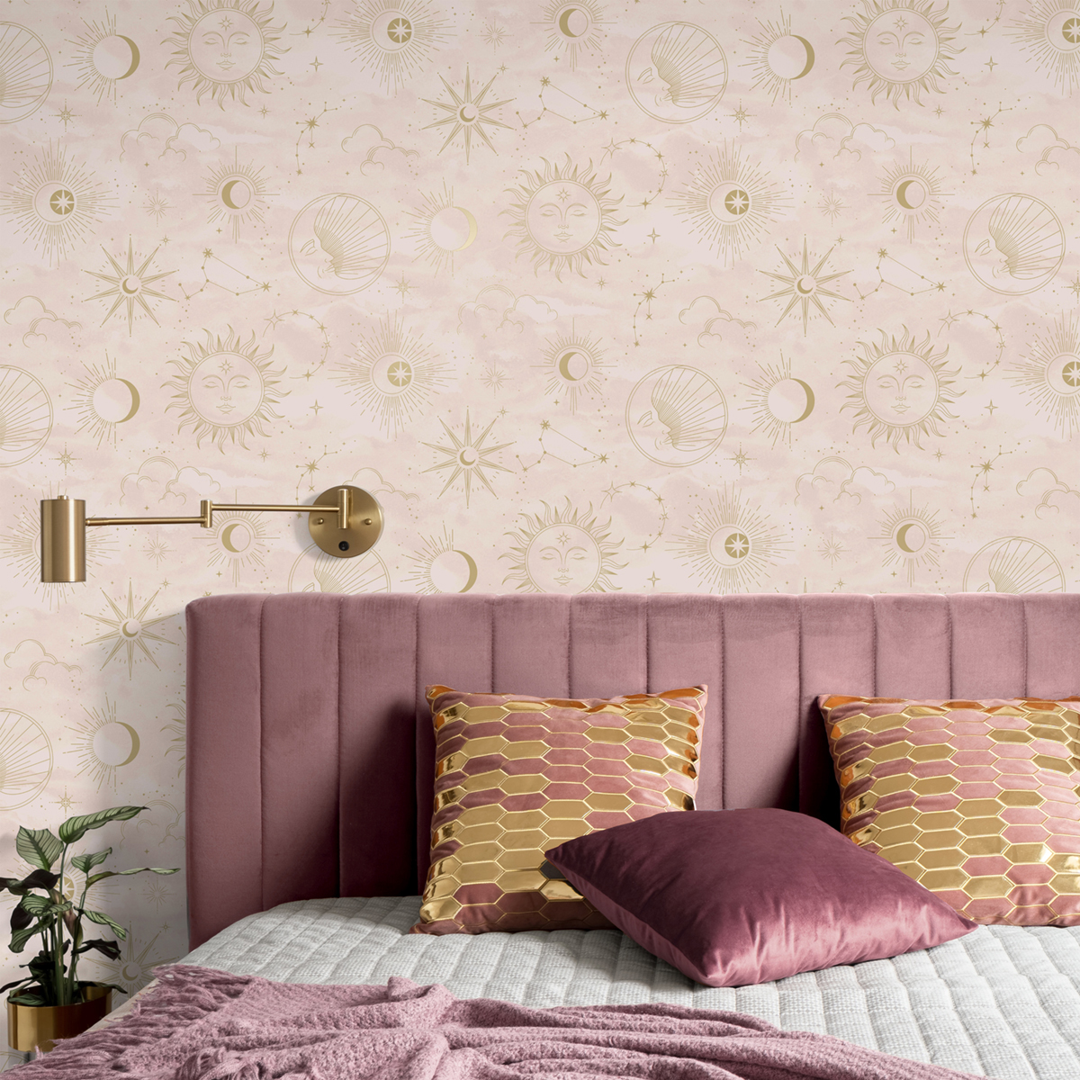 Papier peint Soleil Mystique Contemporain beige rosé doré - Imagine de Lutèce AMB2 | Réf. LTC-DL27588