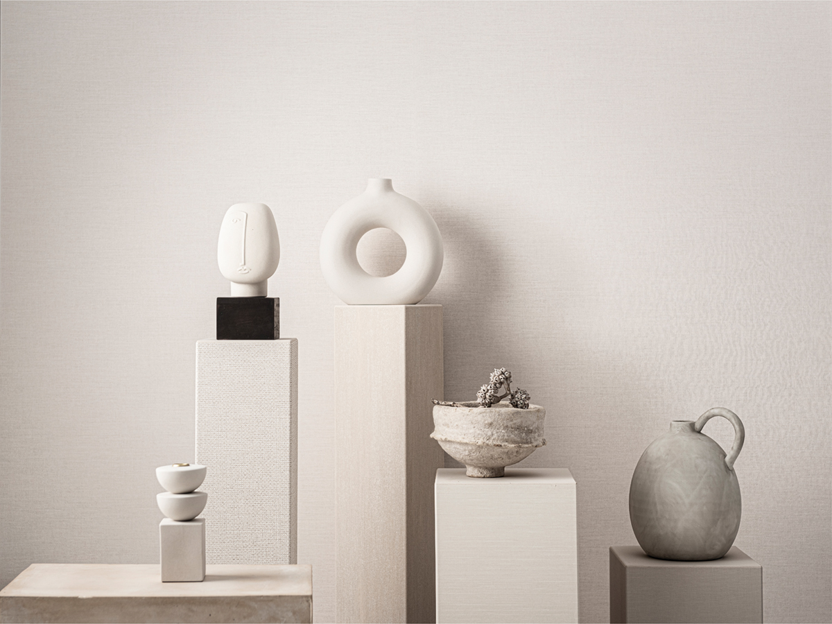 Papier peint Tissage gris clair - Renouveau de Lutèce | Réf. LTC-REN972