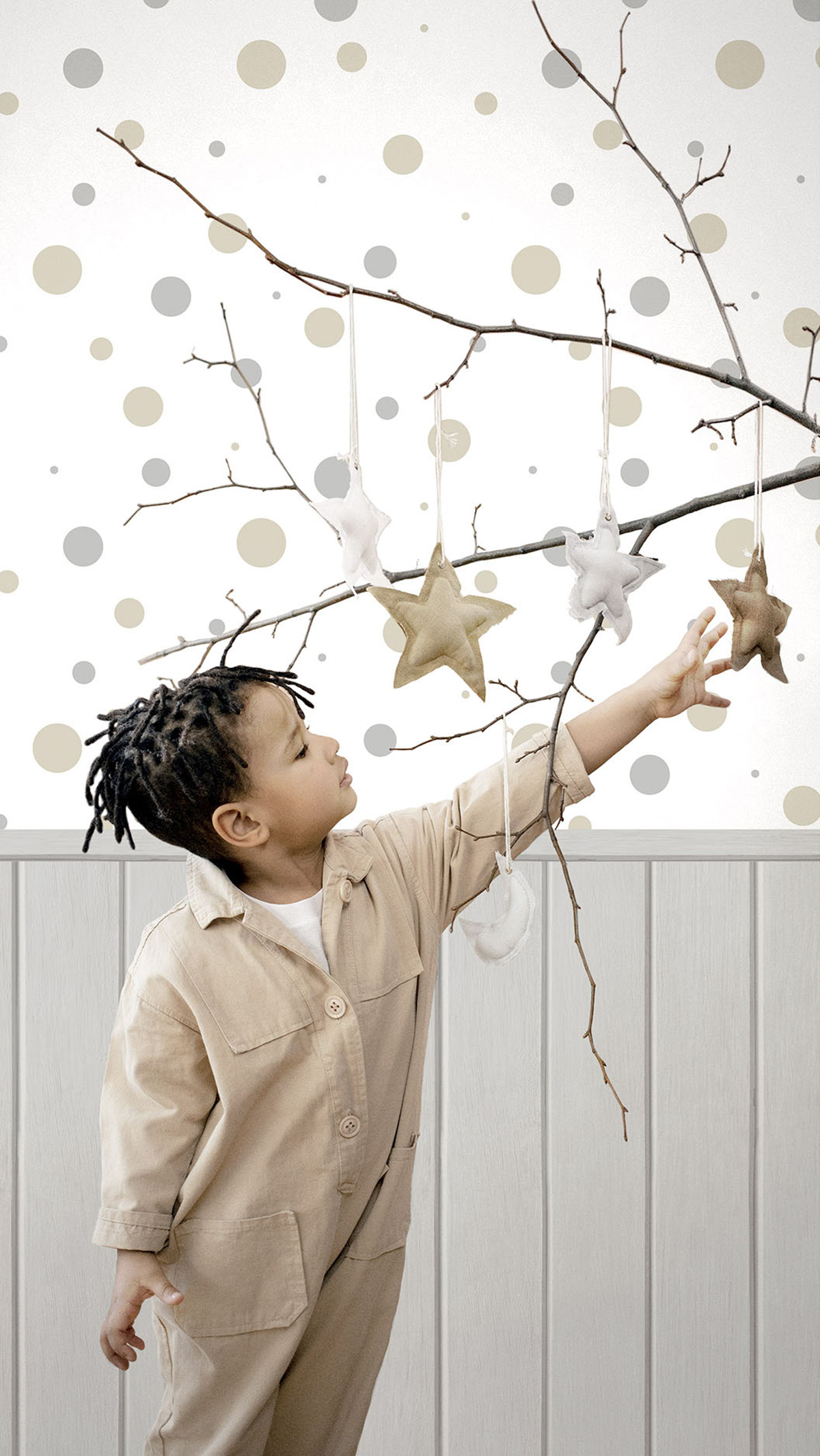 Papier peint Lambris Bois Épicéa gris - Babyland 2 de Lutèce | Réf. LTC-14876