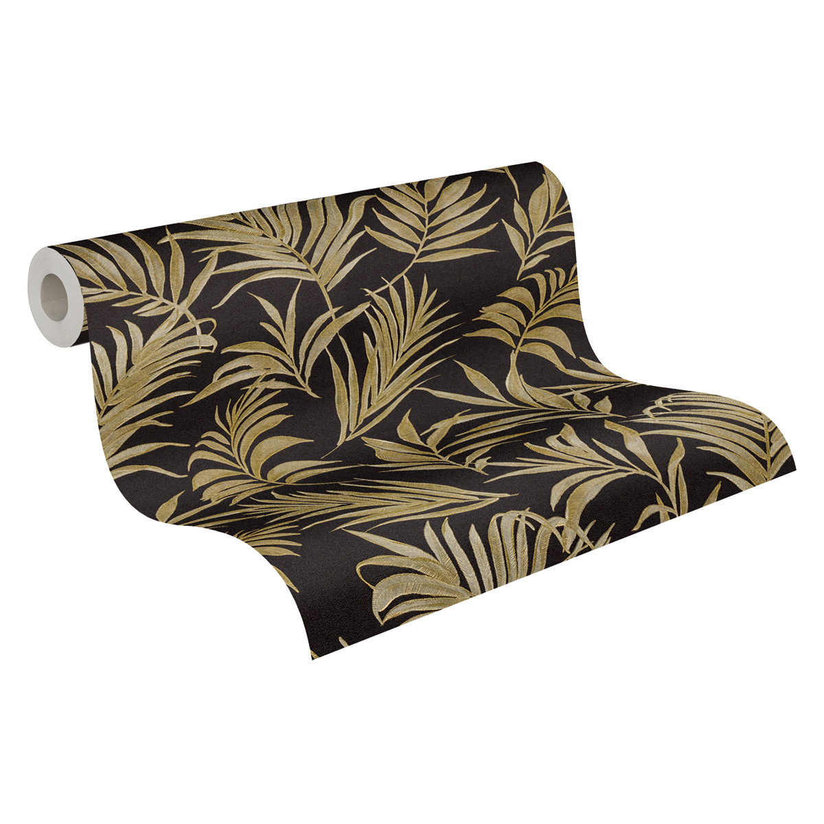 Papier peint Palmes Midnight Botanica noir doré - Cosmoliving d'A.S. Création ROLL | Réf. AS-791086