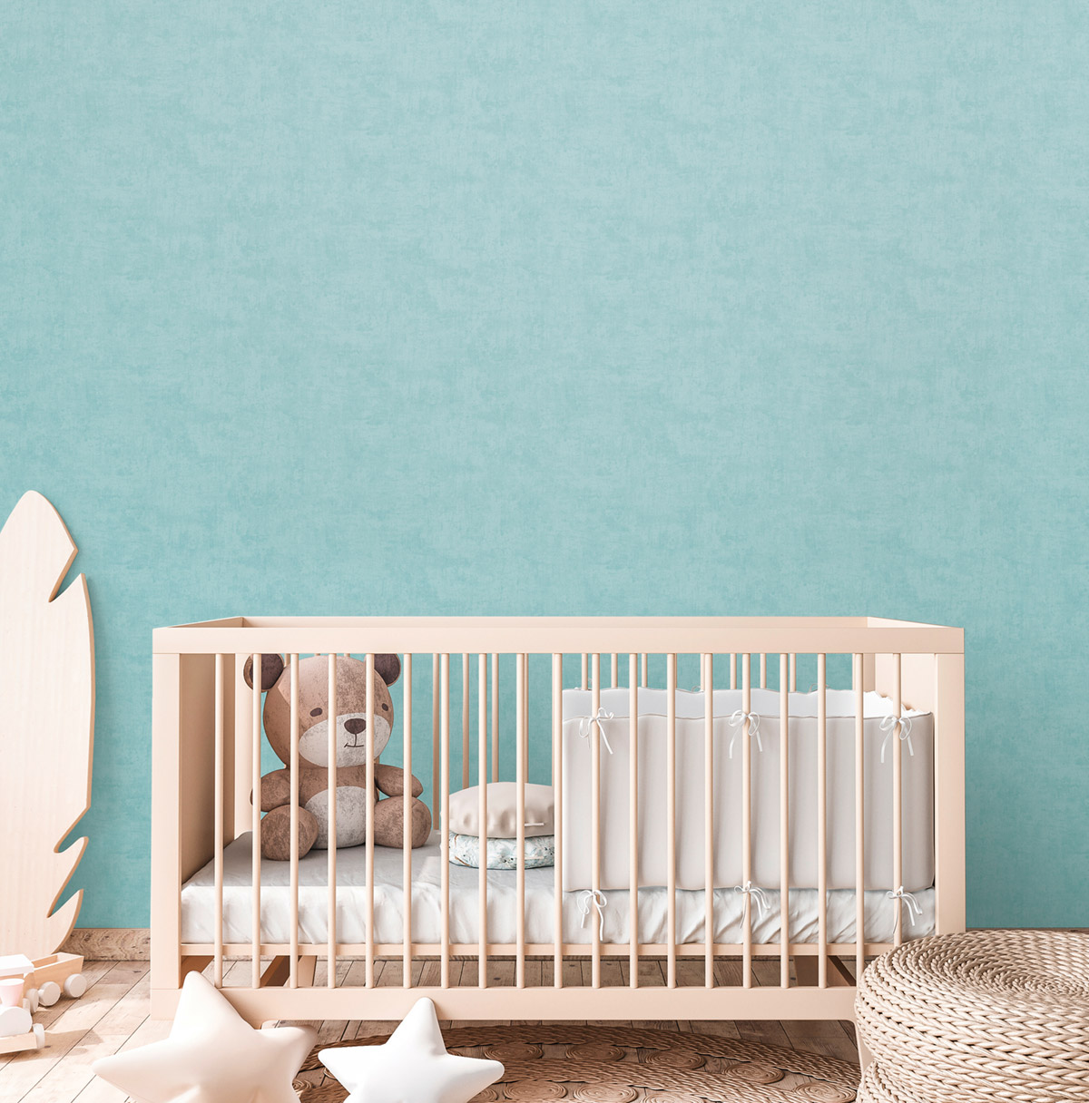 Papier peint Faux Uni Patine turquoise - Lilly & Luis d'A.S. Création AMB2 | Réf. AS-771794