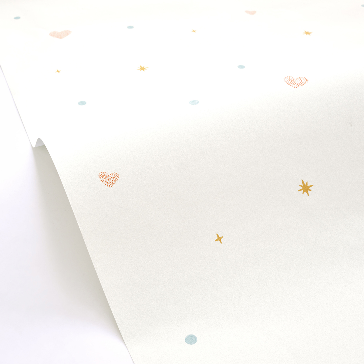 Papier peint Cœur Estelle blanc multicolore - Let's Go Girls! de Casélio AMB4 | Réf. LGG104440674