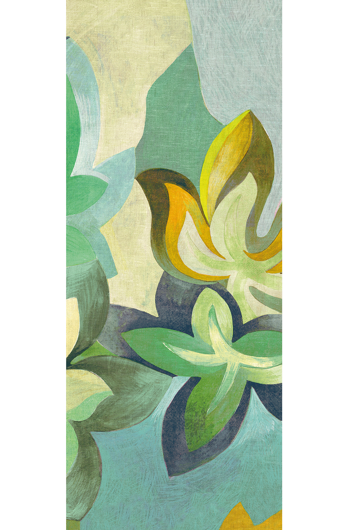 Papier peint panoramique Feuille Somerset vert bleu - D H260 - Rhapsody de Masureel | Réf. MAS-DGRHA2014-260