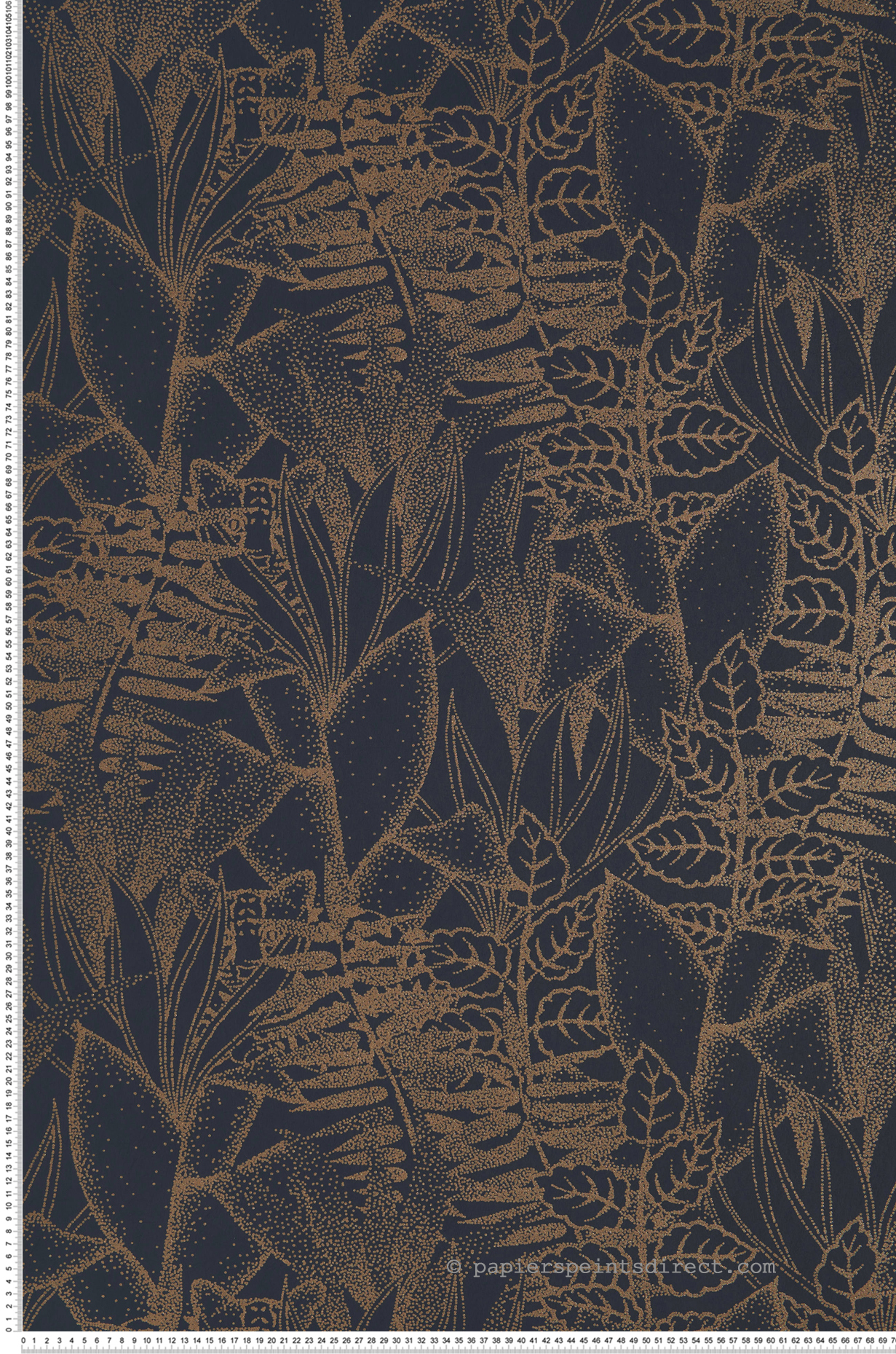 Papier peint Feuillage Altaica bleu nuit - Orphée de Casamance | Réf. CAS-74710814