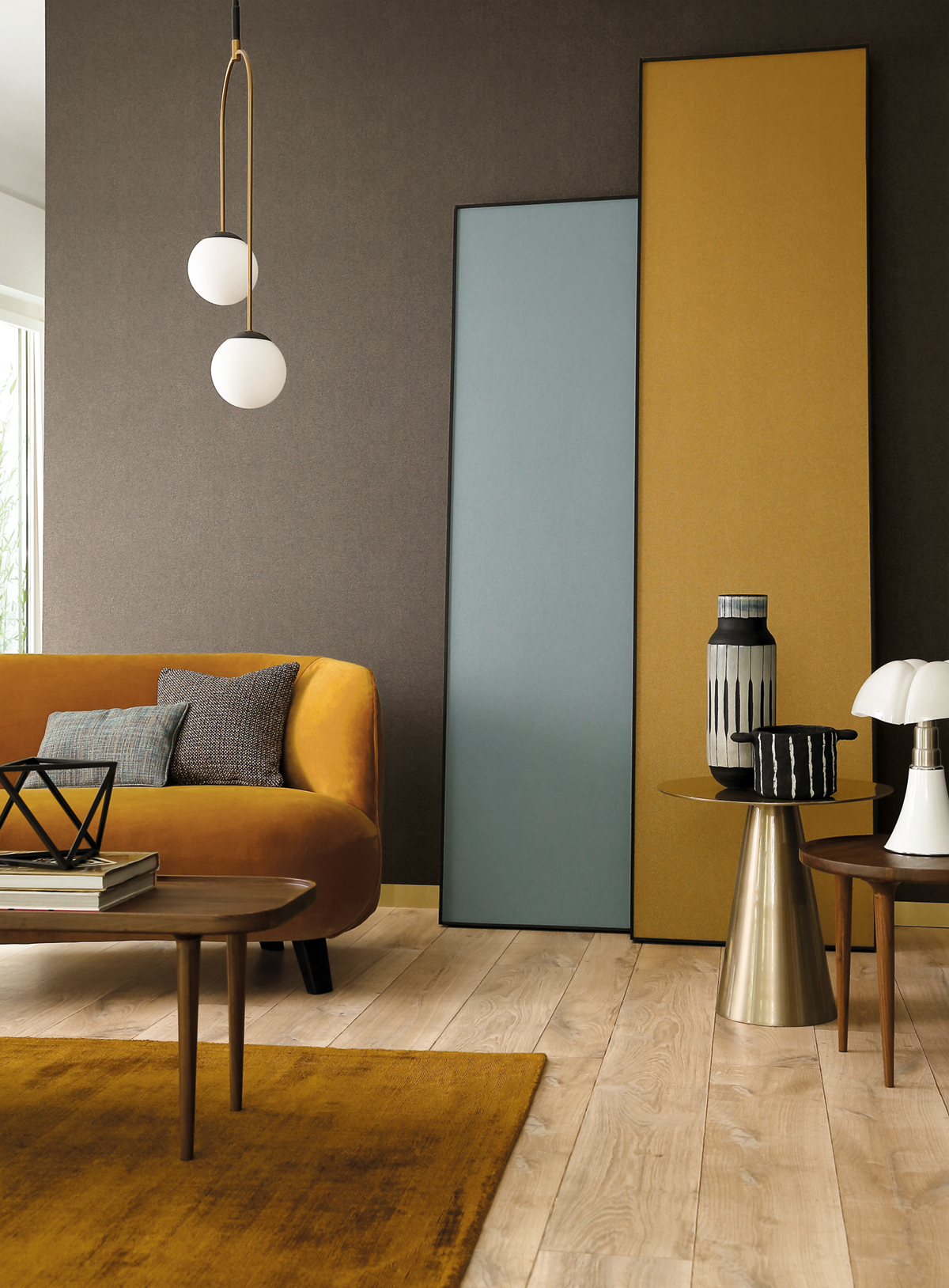 Papier peint Faux Uni Aleph noir et or - Delta de Casamance | Réf. CAS-B72123270