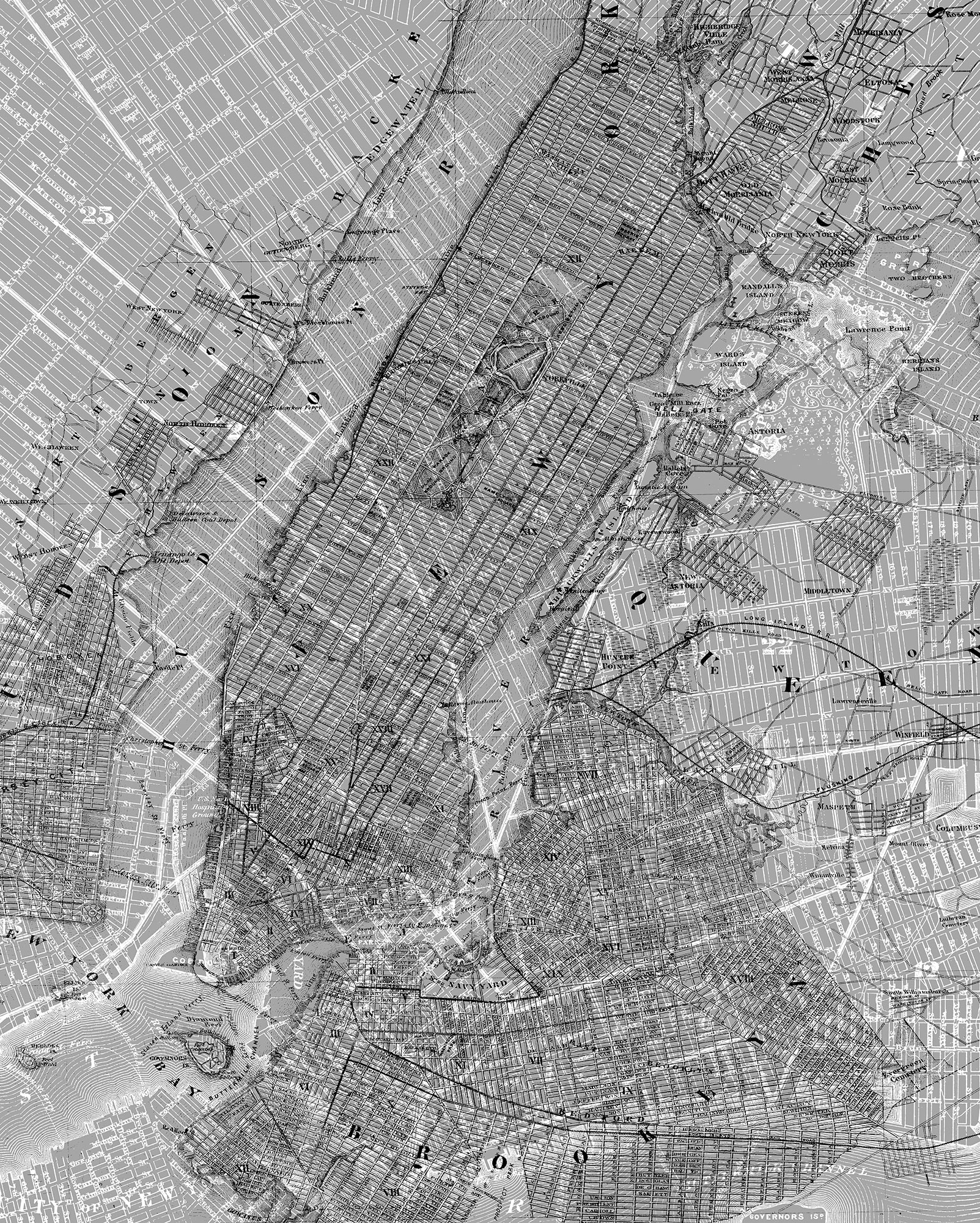 Panoramique NYC Map - Papier peint Komar
