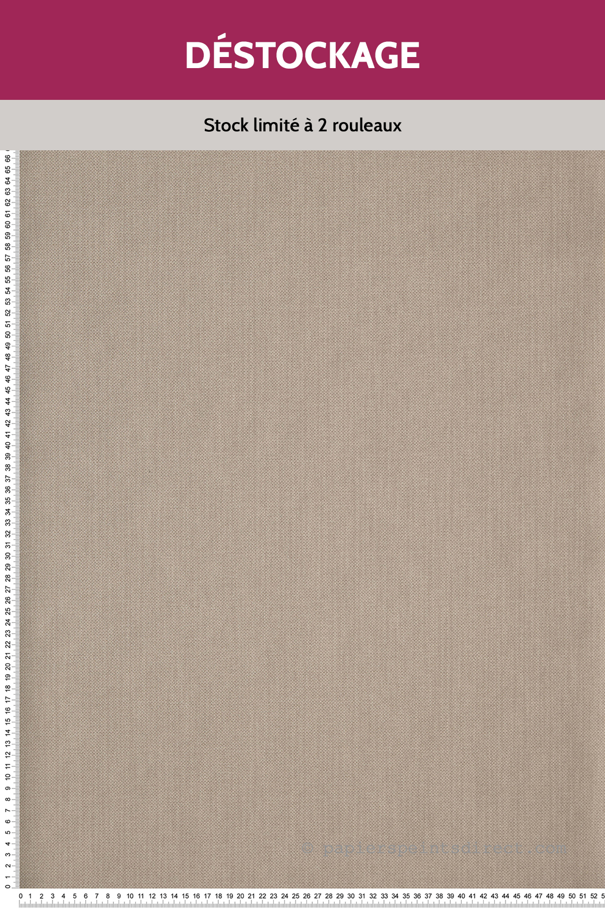 Papier peint Destockage - Uni Natté Gris Mastic - Natté