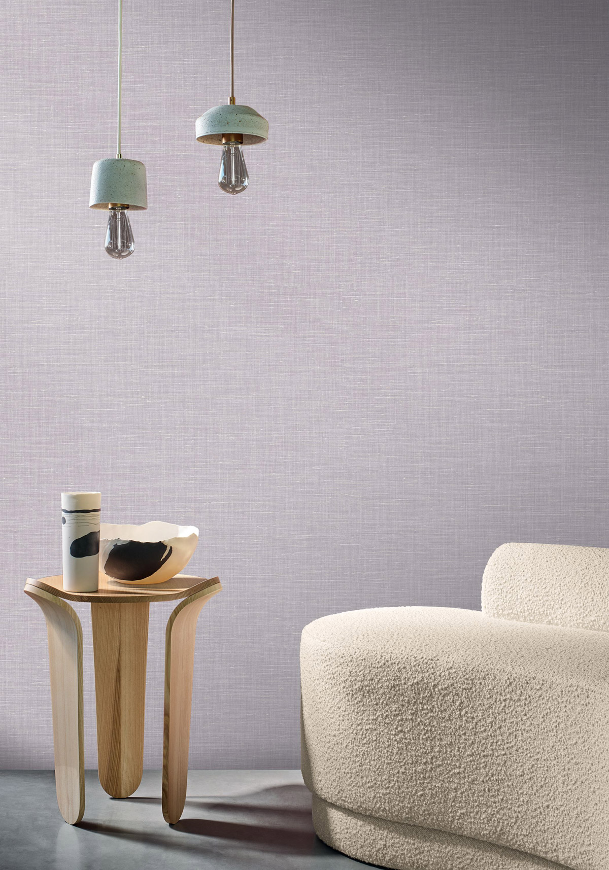 Papier peint Lin Shinok parme - Le Lin 3 de Casamance | Réf. CAS-F73810201