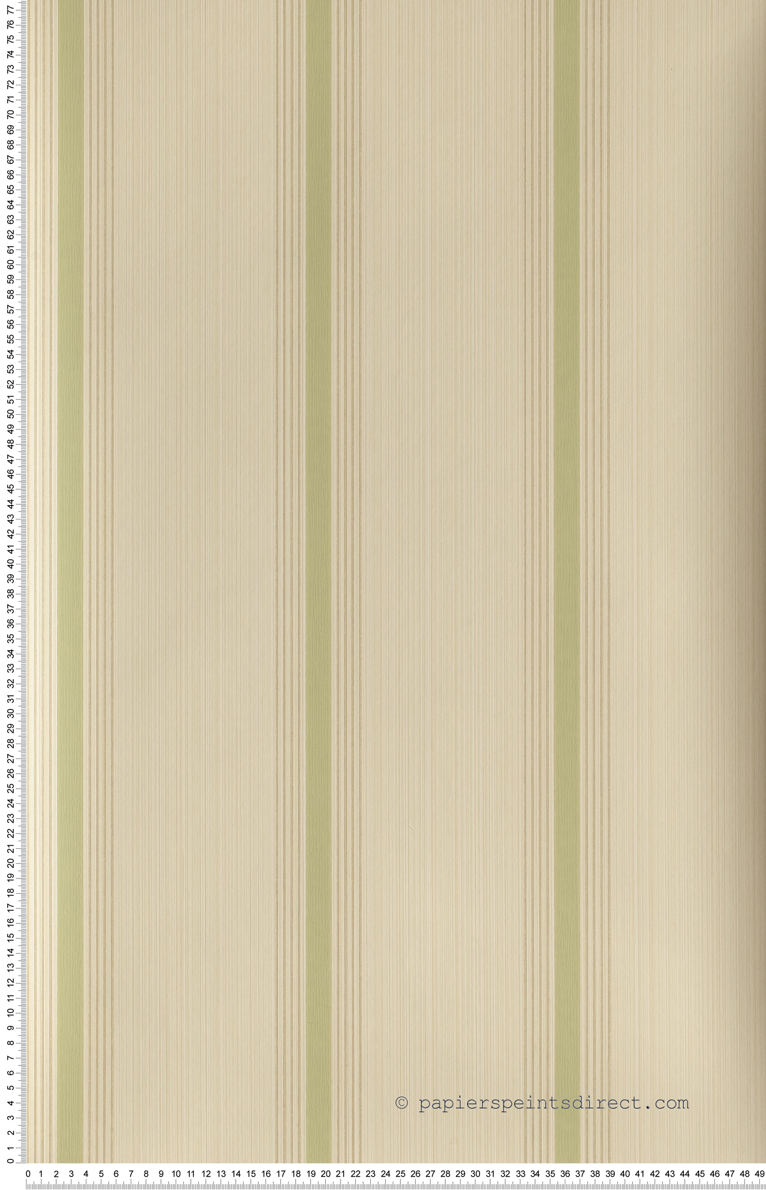 Cavendish stripes Brush green - Painted Papers de Little Greene