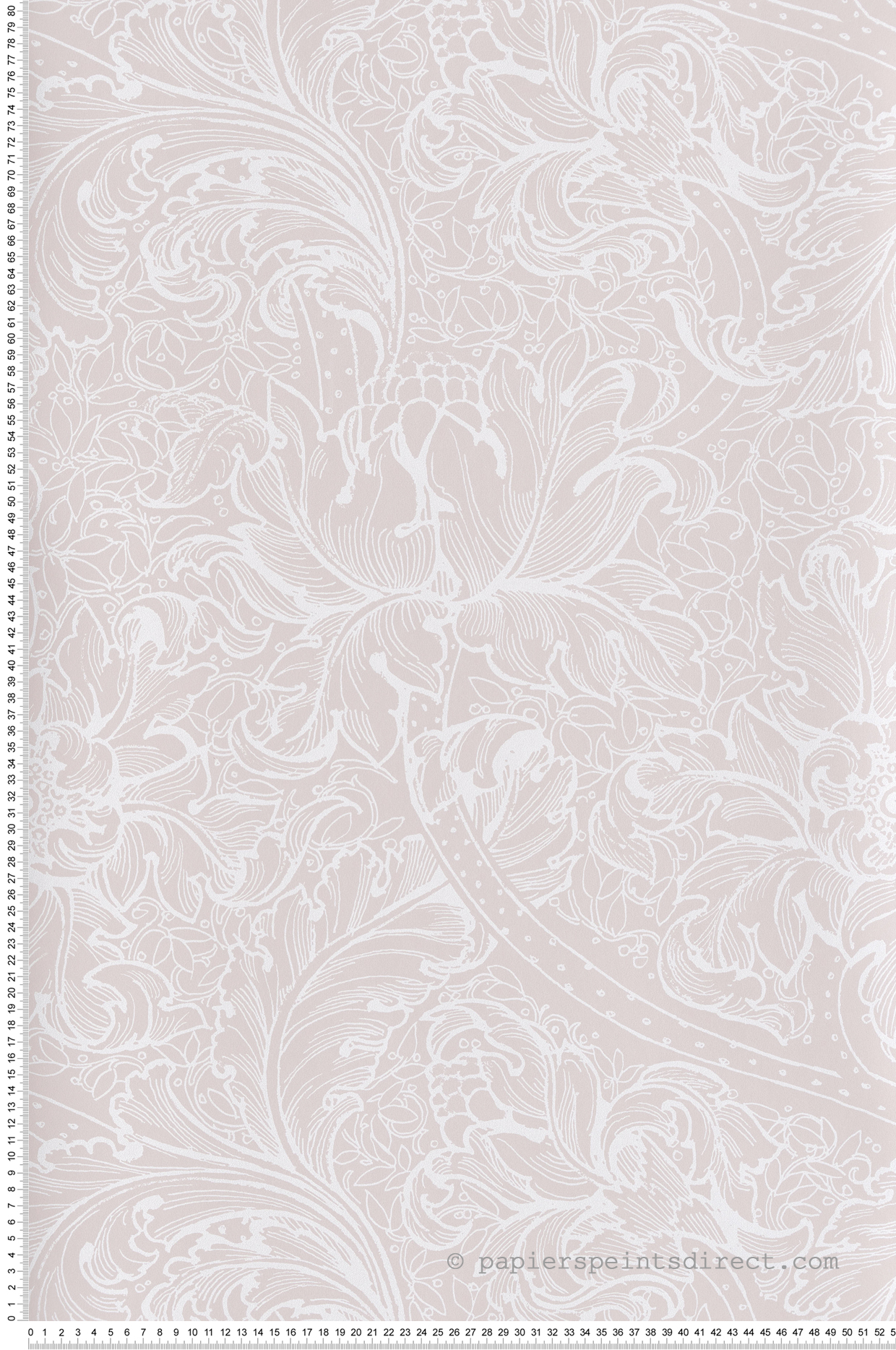 Papier peint Fleur Renaissance Baroque rose pâle - The Wall Llewelyn-Bowen de Lutèce | Réf. LTC-LB25145