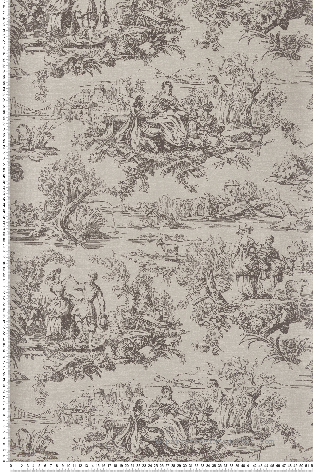 Papier peint Toile De Jouy Lovers' Toile Attic 2 - National Trust Papers 3 de Little Greene | Réf. 0263LOATTIC