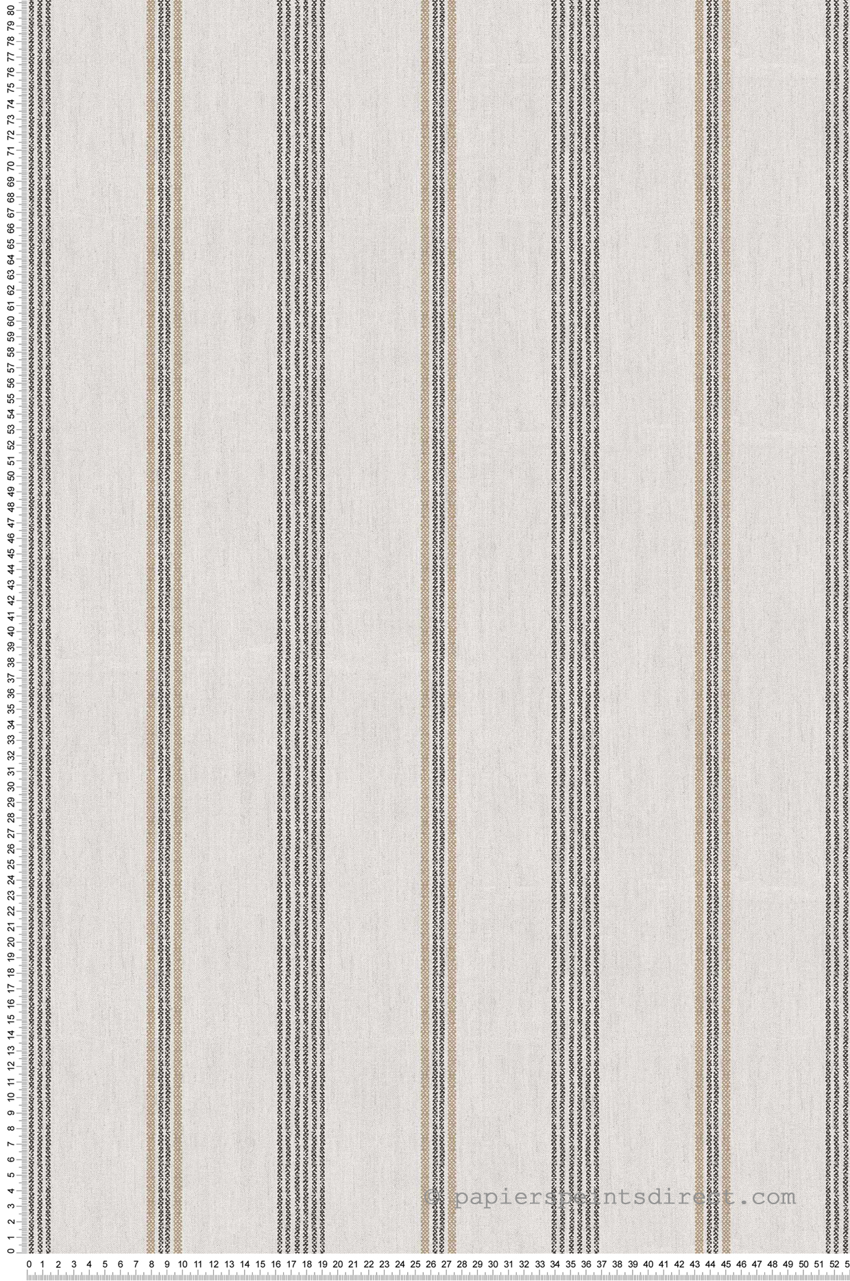 Papier peint Rayures Dentelle Vintage noir lin - Stripes & Checks de Montecolino | Réf. MC-ST38429