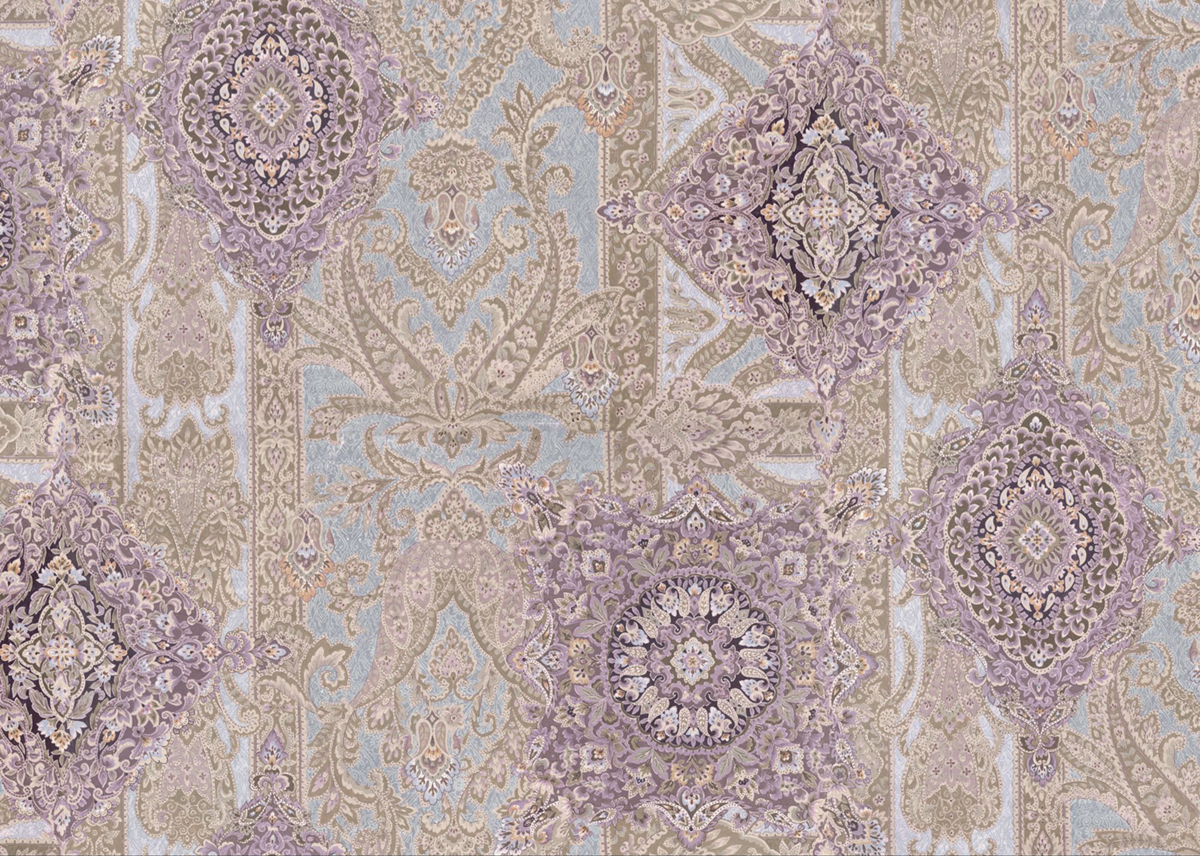 Papier peint panoramique Cachemire Oriental violet - Seasons de Komar