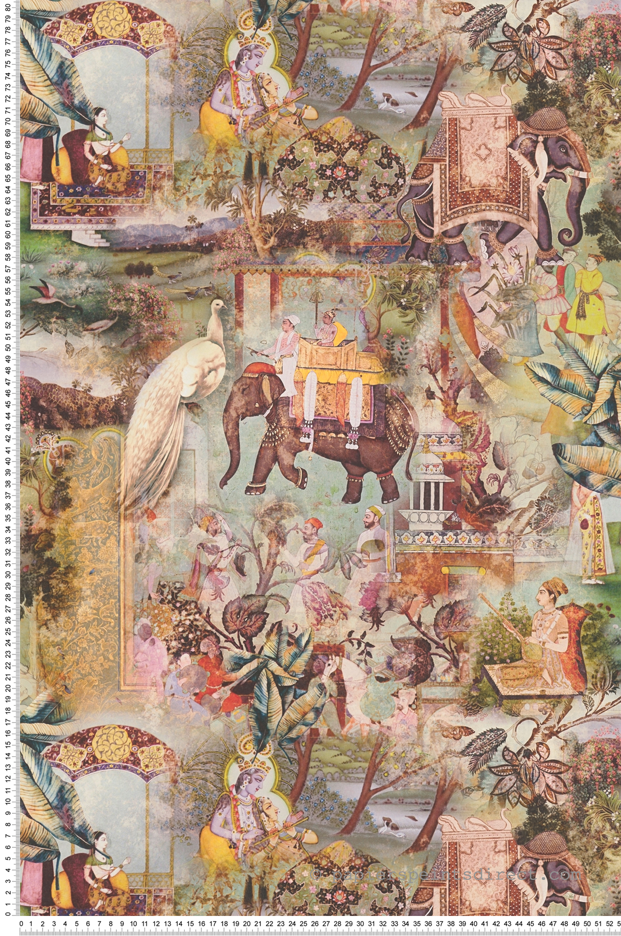 Papier peint Nature et Animaux Hindou jaune et vert - Dream Flowery de Architects Paper | Réf. 38173-4