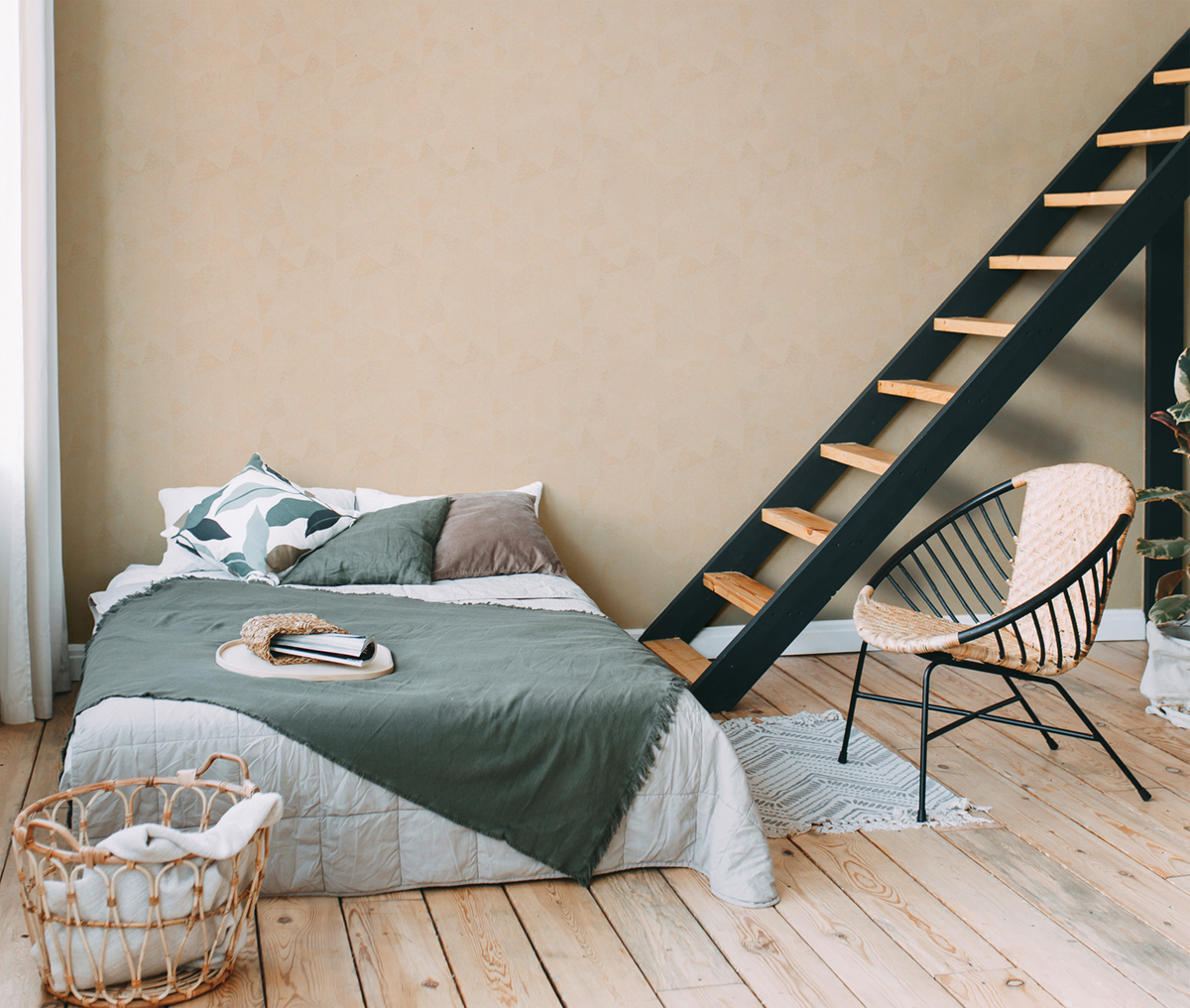 Papier peint Triangle Texture Bali beige - Metropolitan Stories 3 d'A.S. Création | Réf. AS-391293