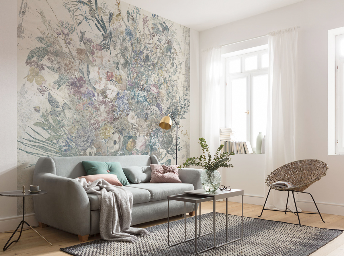 Papier peint fleurs panoramique Bouquet Blowout - Papier peint Komar RAW