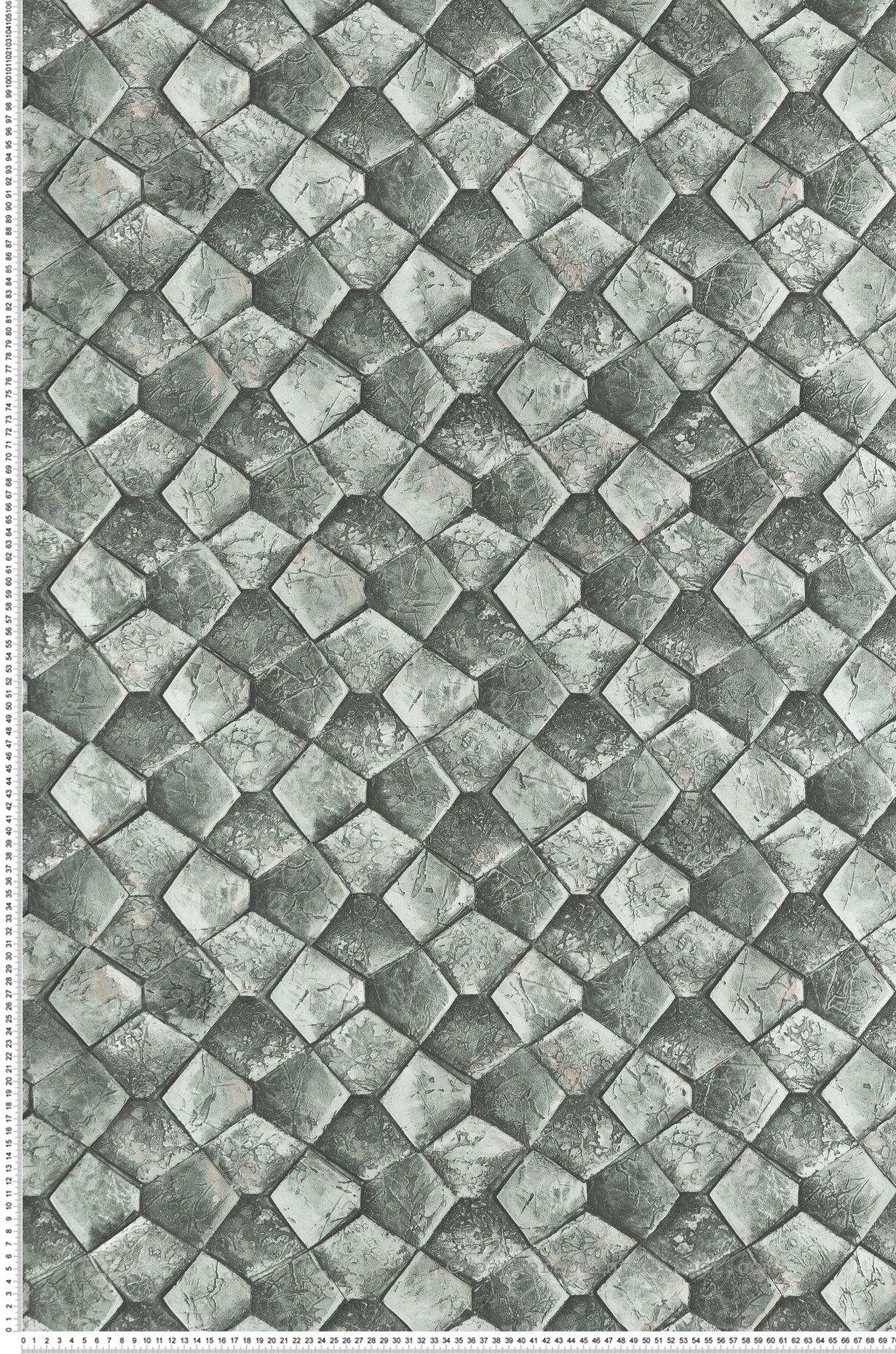 Papier peint Pierre Mur vert menthe métallisé - Eclectic de Montecolino | Réf. MC-34933