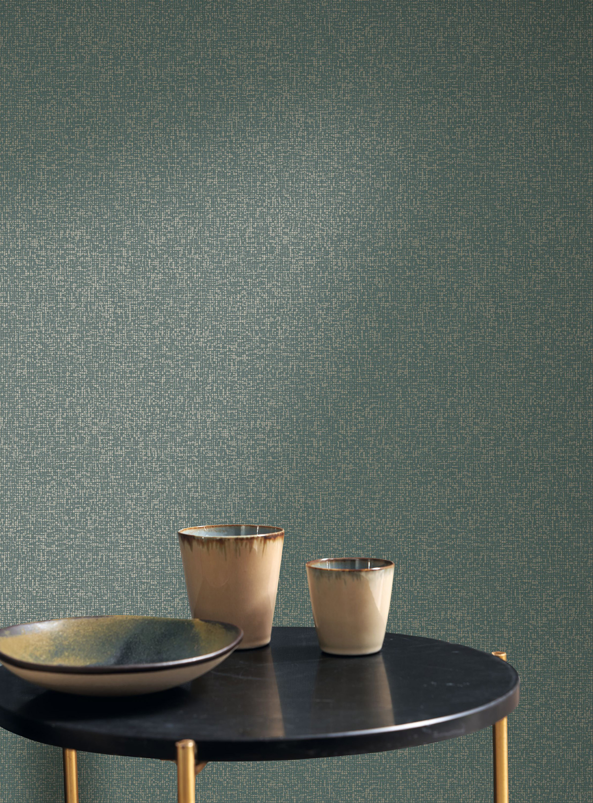 Papier peint Tissage Dione vert paon argenté - Solaris de Casadéco | Réf. SOLA201906720