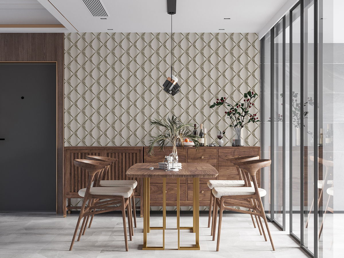 Papier peint Graphique Ondulé gris et nacré - My Home My Spa d'A.S. Création | Réf. SP15841