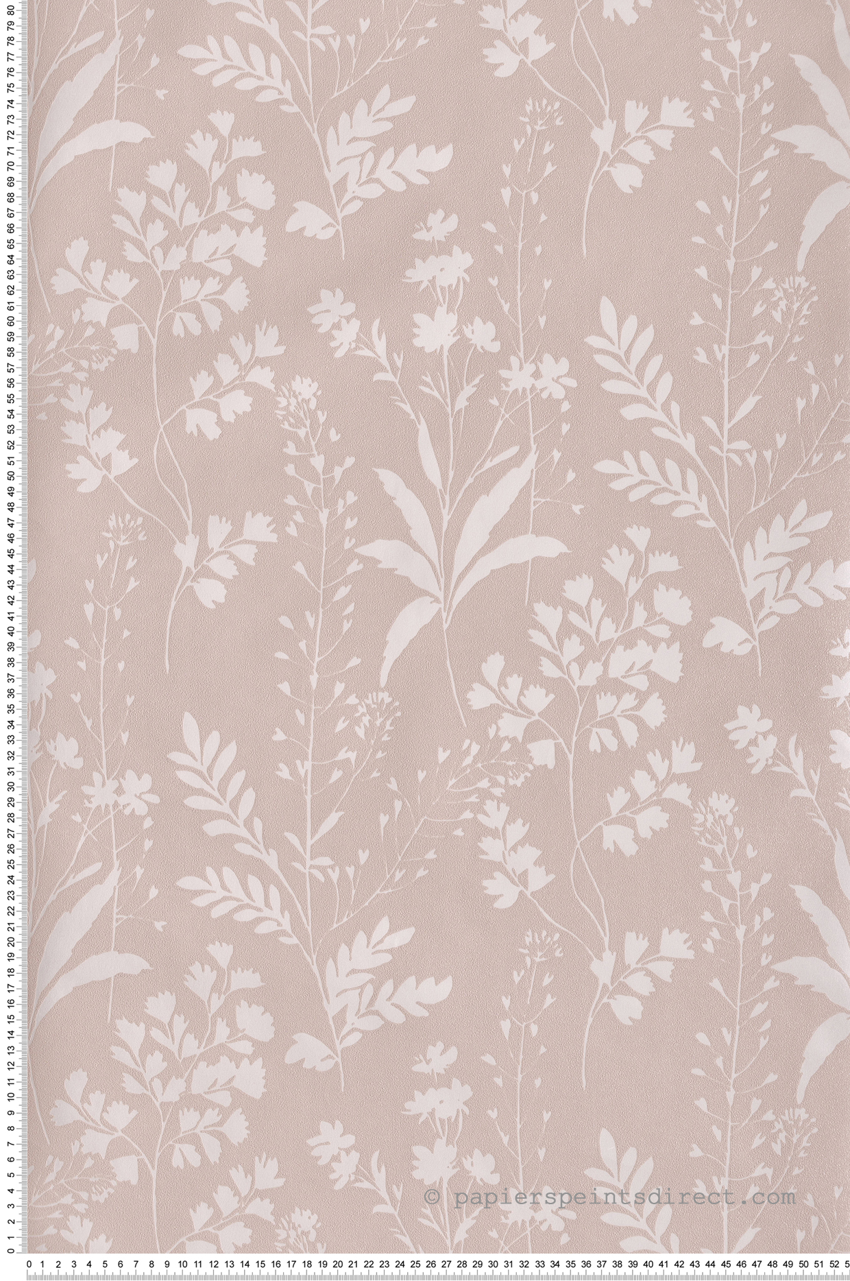 Papier Peint Feuillage Herbier rose nacré - Botanique d'Ugépa | Réf. UGP-M52813