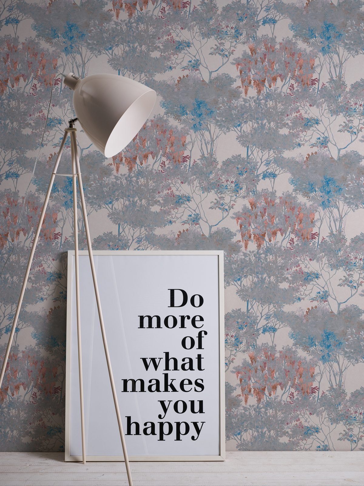 Papier peint Forêt Peinte gris bleu - Arcade d'Architects Paper | Réf. 39173-2