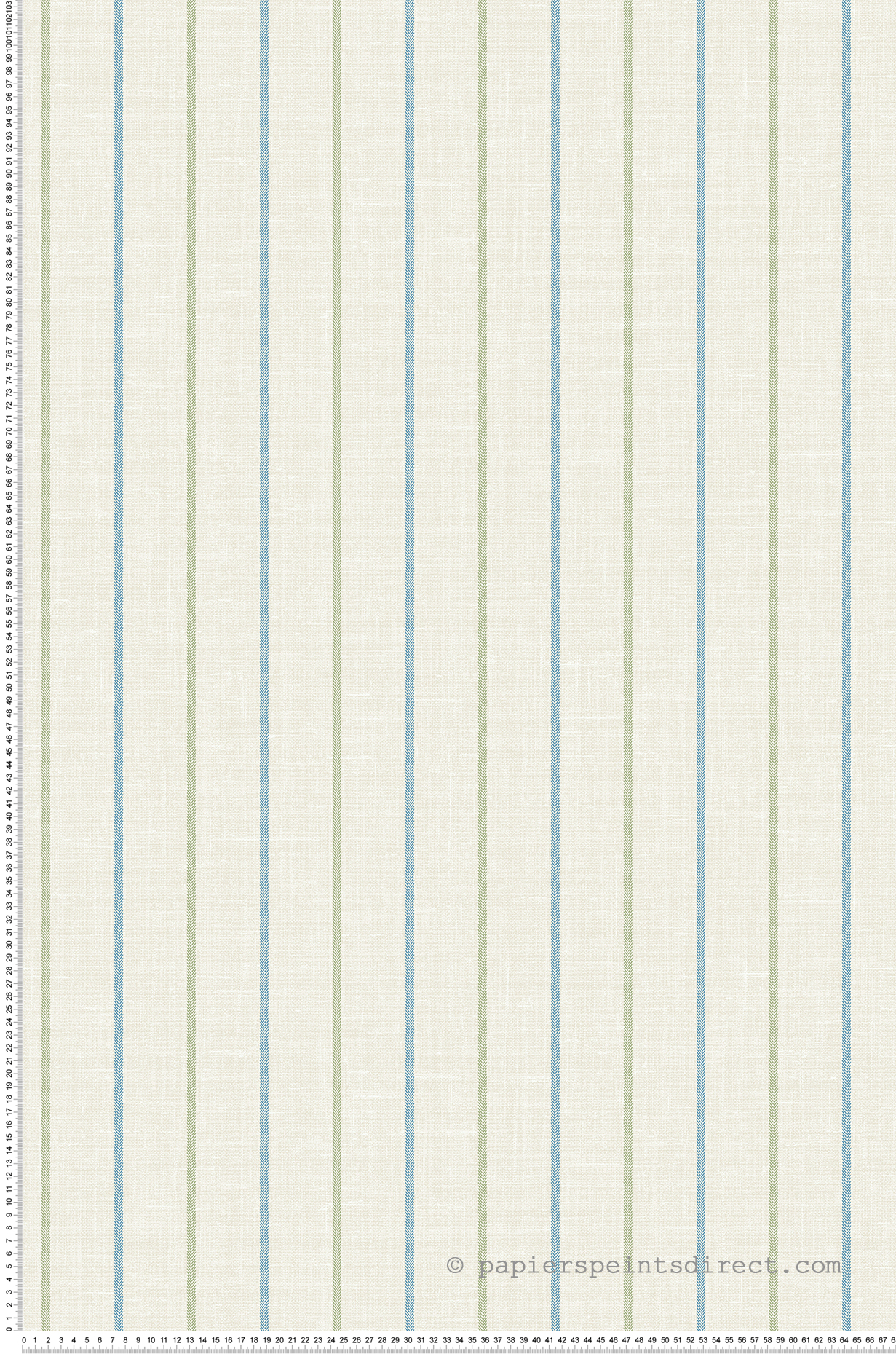 Papier peint Rayure Fine Flèche Andree vert bleu - French Country d'Initiales | Réf. INI-FC62512