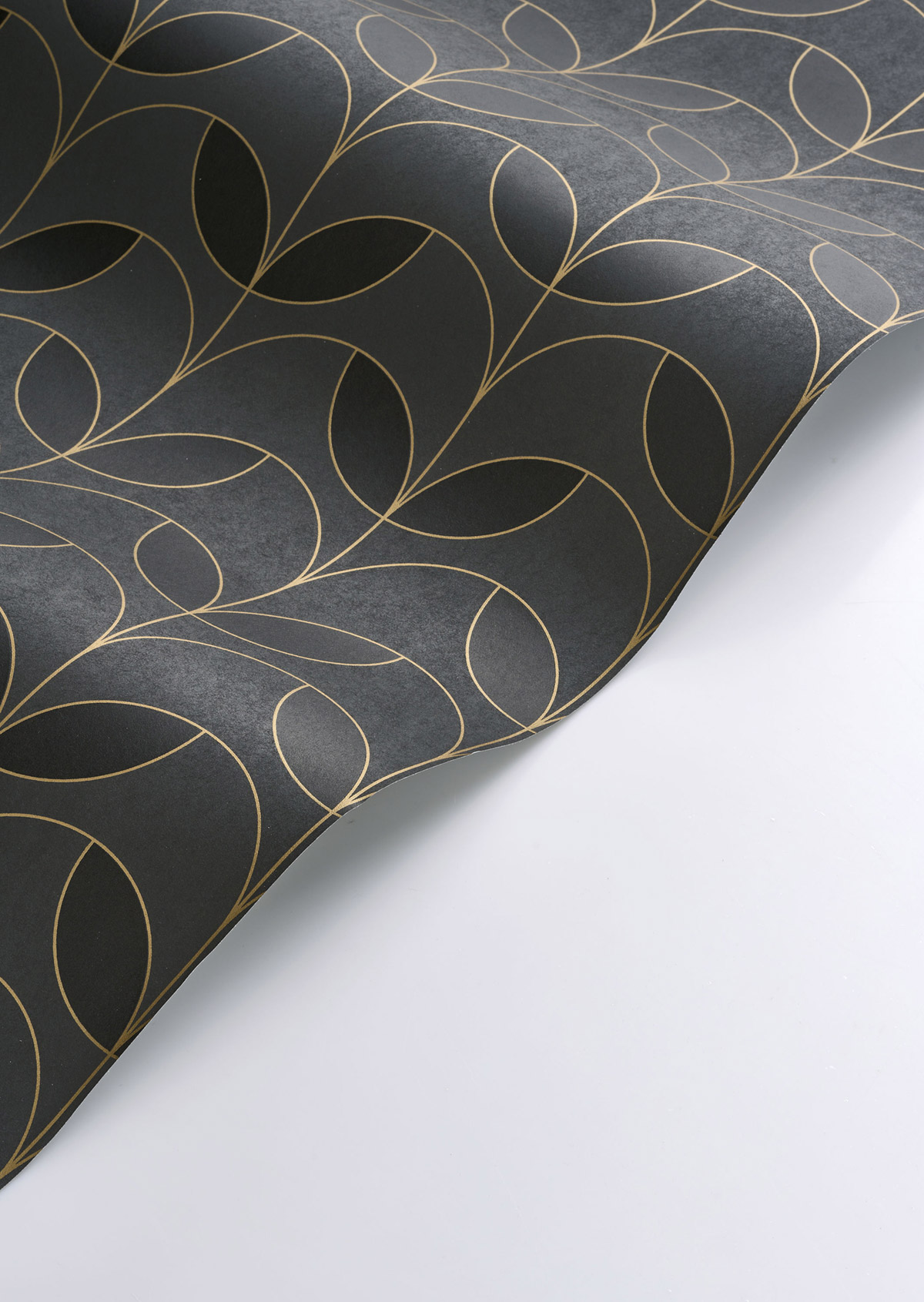 Papier peint Tulipe Art Déco Mistinguett anthracite doré - Années Folles de Casadéco AMBV | Réf. ANFO201029830