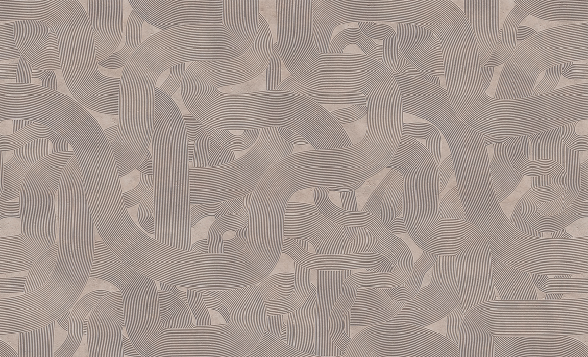 Papier peint panoramique Zig Zag Artistique gris beige- Architexture de Montecolino | Réf. MC-AZ57784